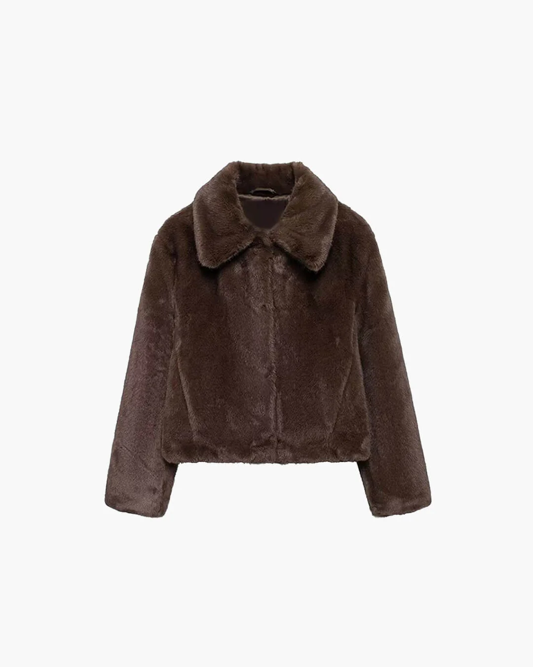 Abby Short Faux Fur Collared Coat - Image 6