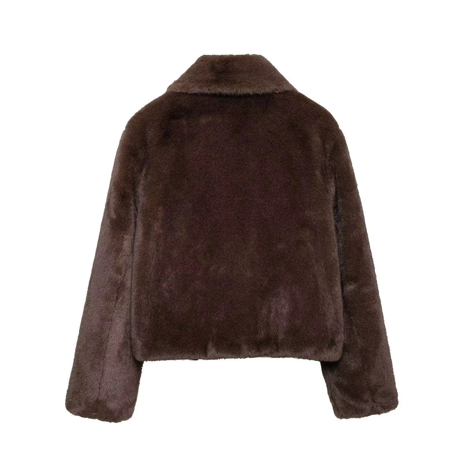 Abby Short Faux Fur Collared Coat - Image 9