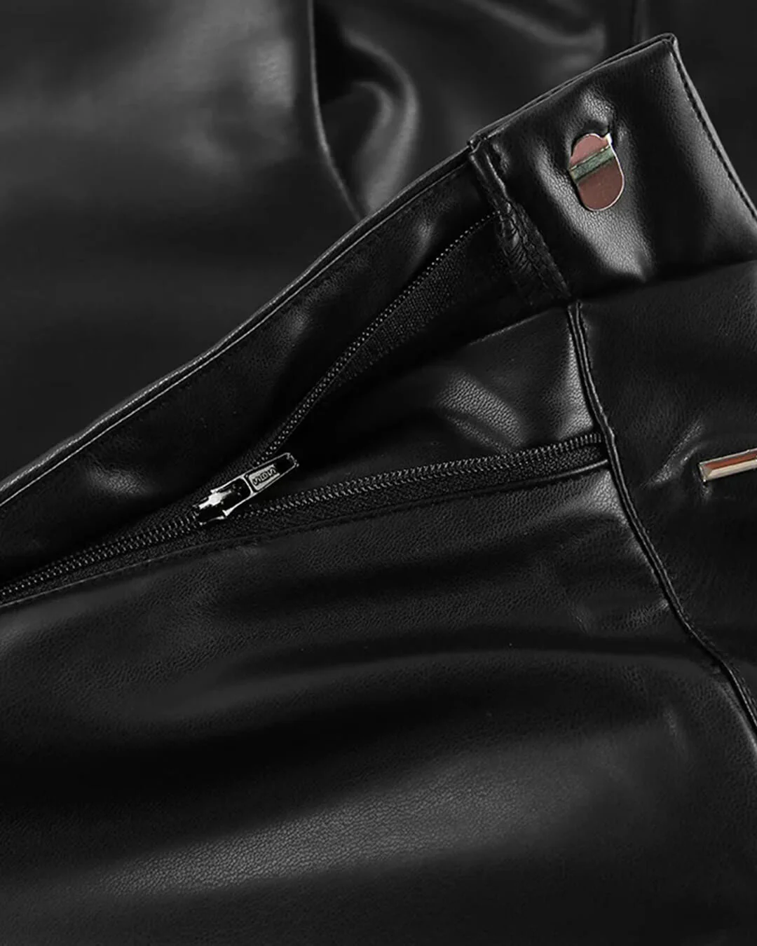 Ada Wide Leg Leather Pants - Image 8