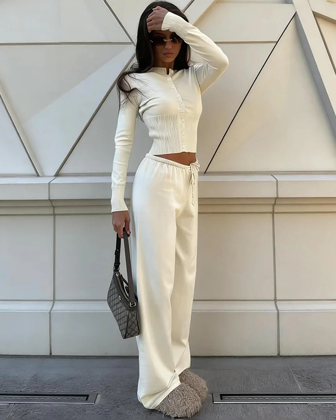 Aimee Knitted Cardigan and Trousers Set - Image 4