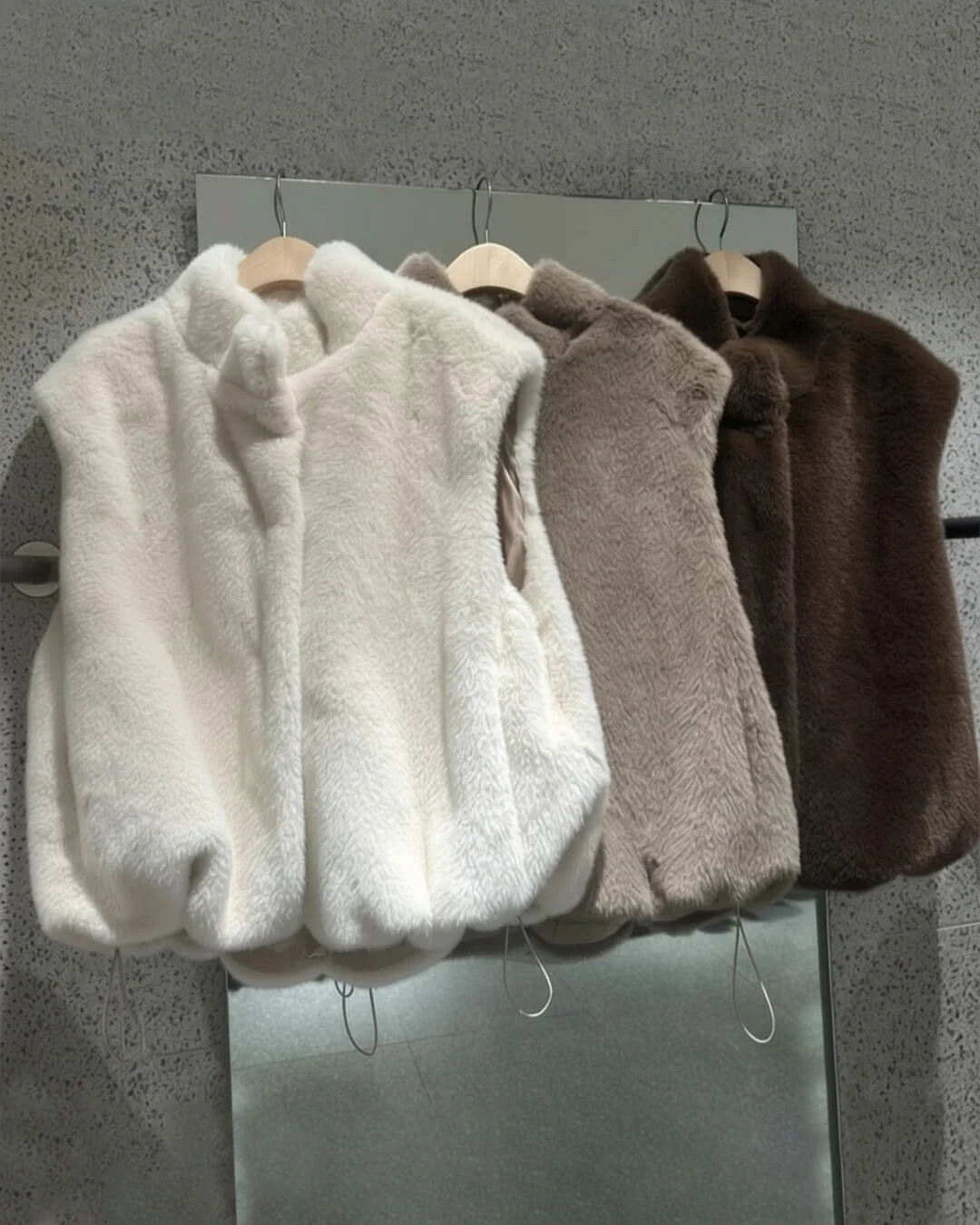 Amalia High Neck Faux Fur Vest - Image 5