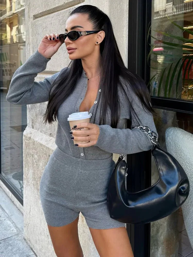 Anastasia Ribbed Knit Shorts Set - Image 6