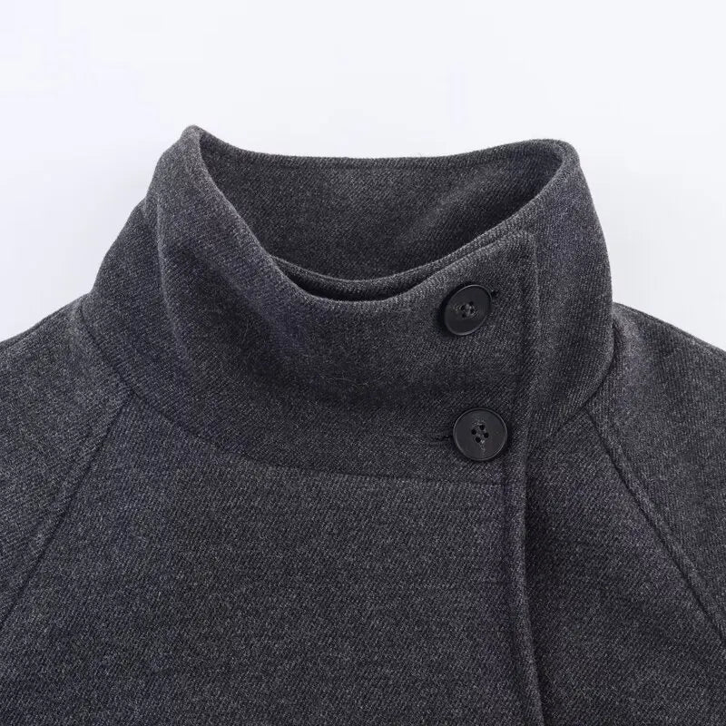 Ariana High Collar Long Belted Coat - Image 7