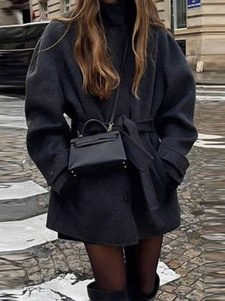 Ashley Stand Collar Short Coat - Image 3