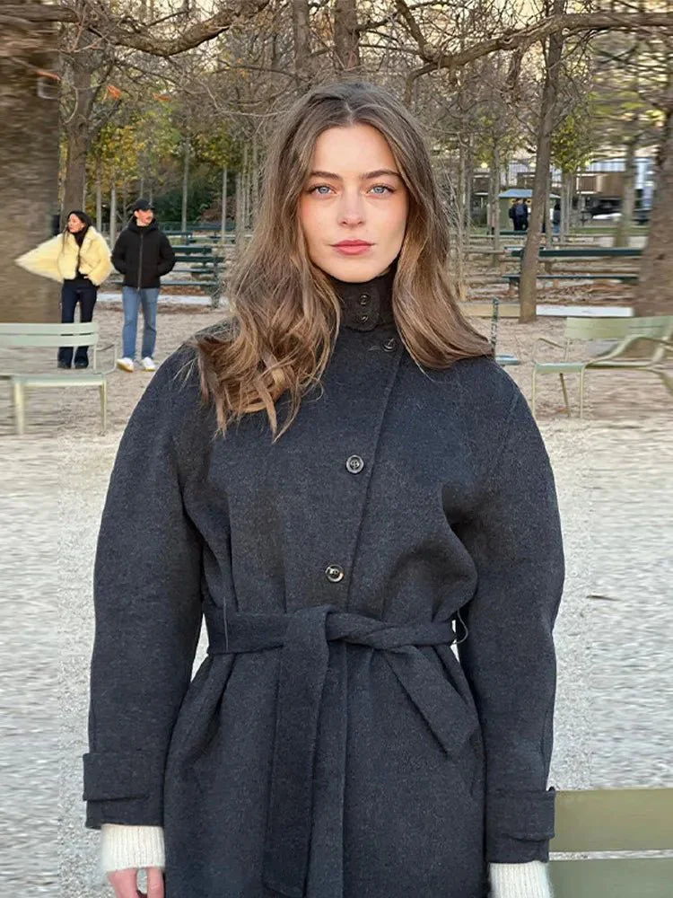 Ashley Stand Collar Short Coat - Image 4