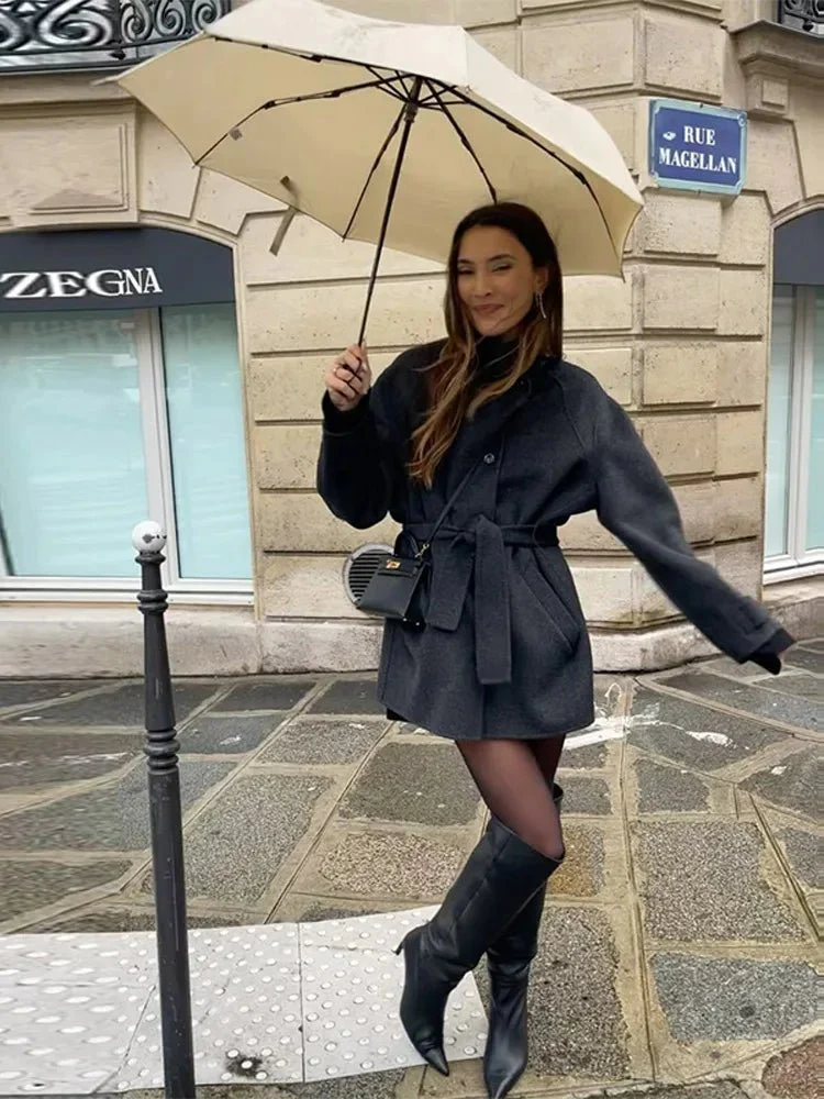 Ashley Stand Collar Short Coat - Image 6