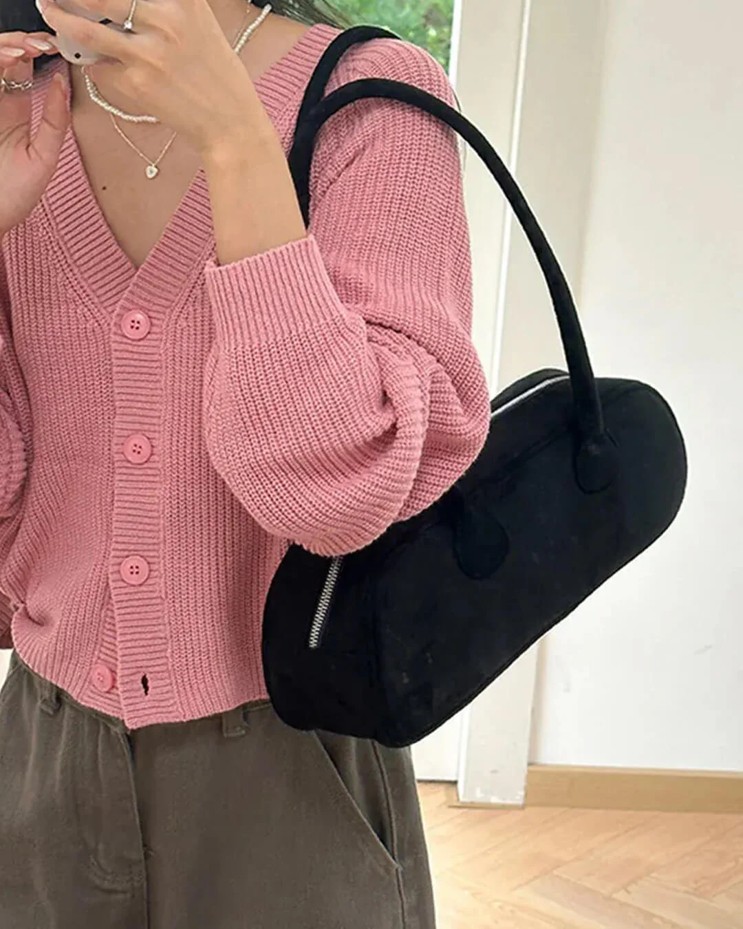 Aveline Vegan Suede Bag - Image 15