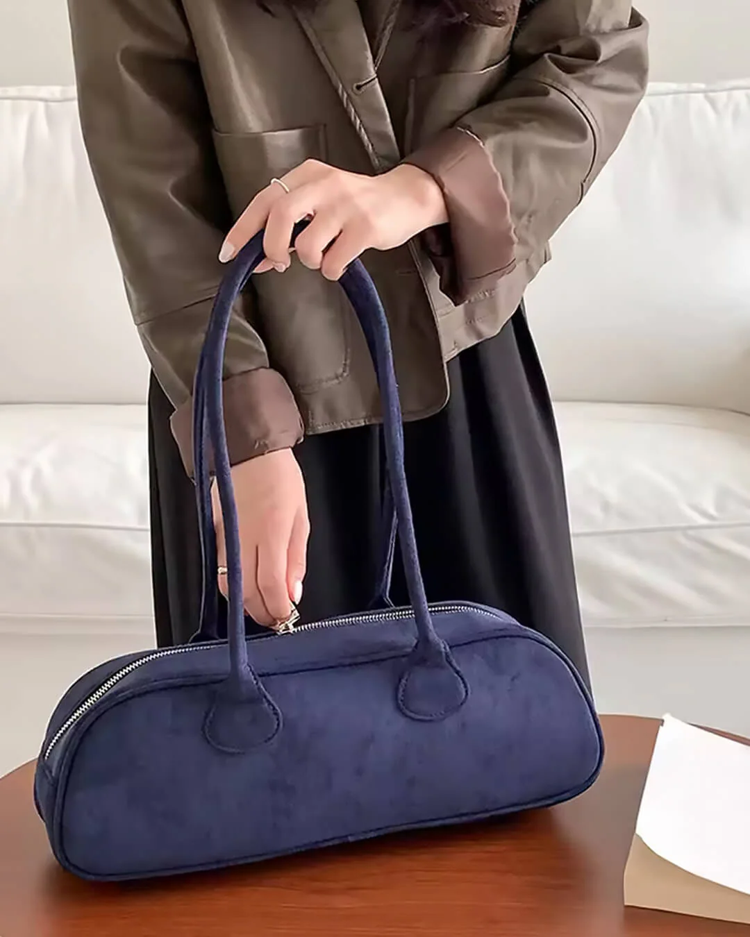 Aveline Vegan Suede Bag - Image 16