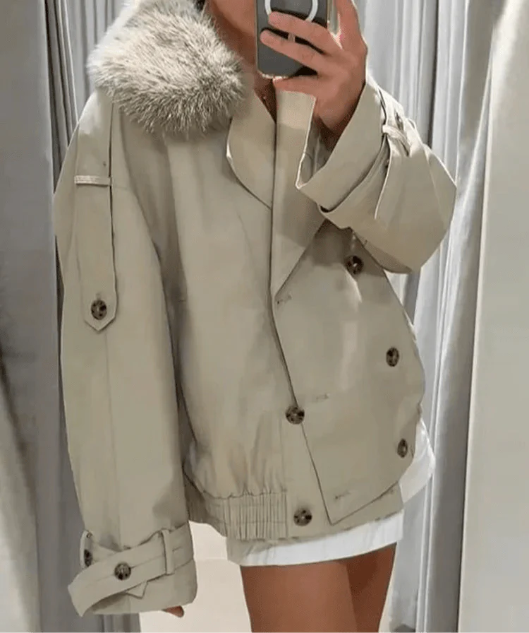 Camille Trench Coat with Faux Fur - Image 3