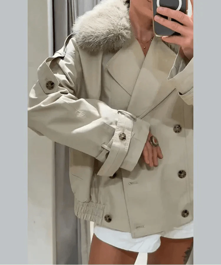 Camille Trench Coat with Faux Fur - Image 5