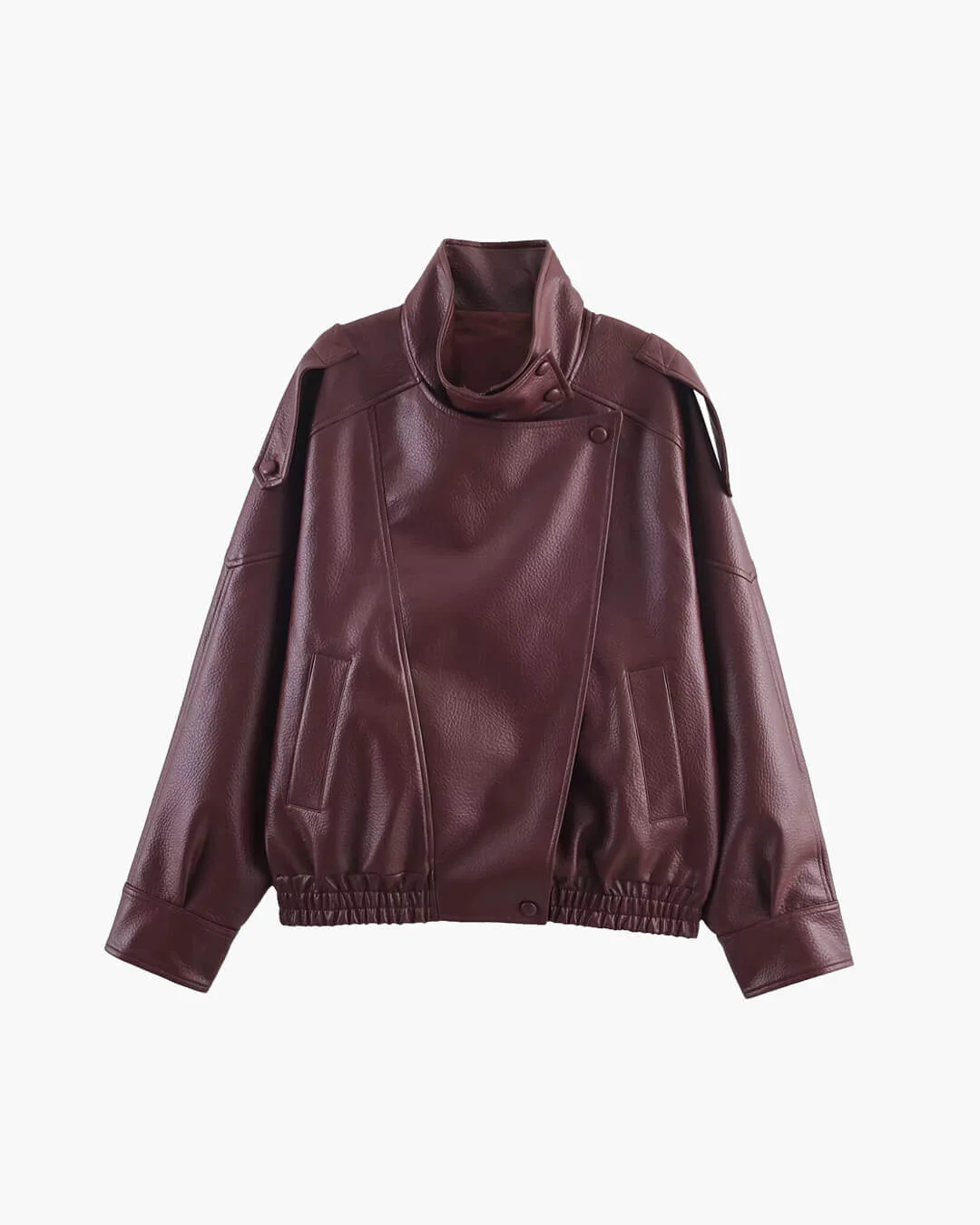 Carla Asymmetrical Leather Jacket - Image 14