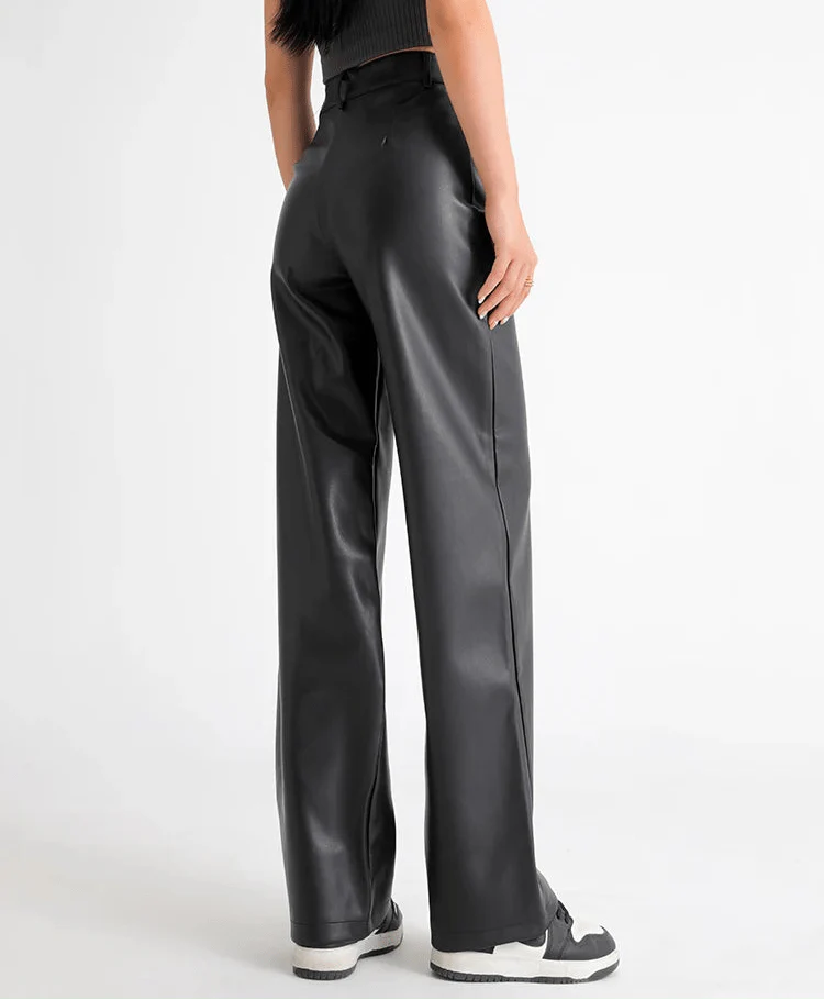 Giselle High Waisted Leather Pants - Image 3