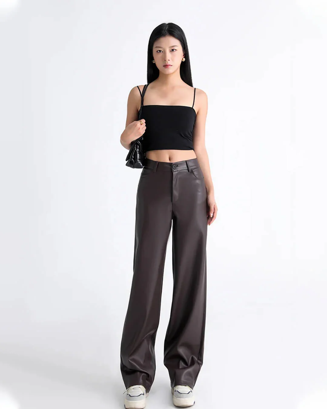 Giselle High Waisted Leather Pants - Image 4