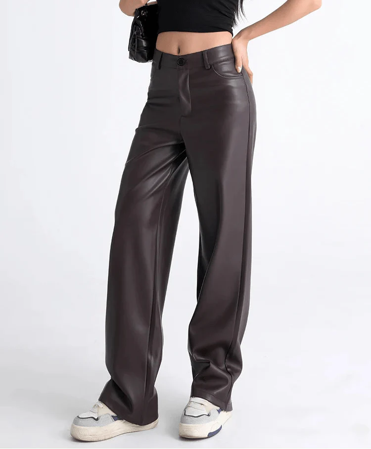 Giselle High Waisted Leather Pants - Image 6