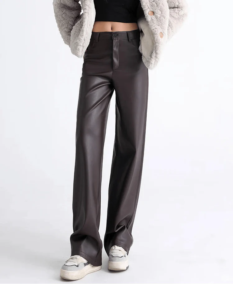 Giselle High Waisted Leather Pants - Image 7