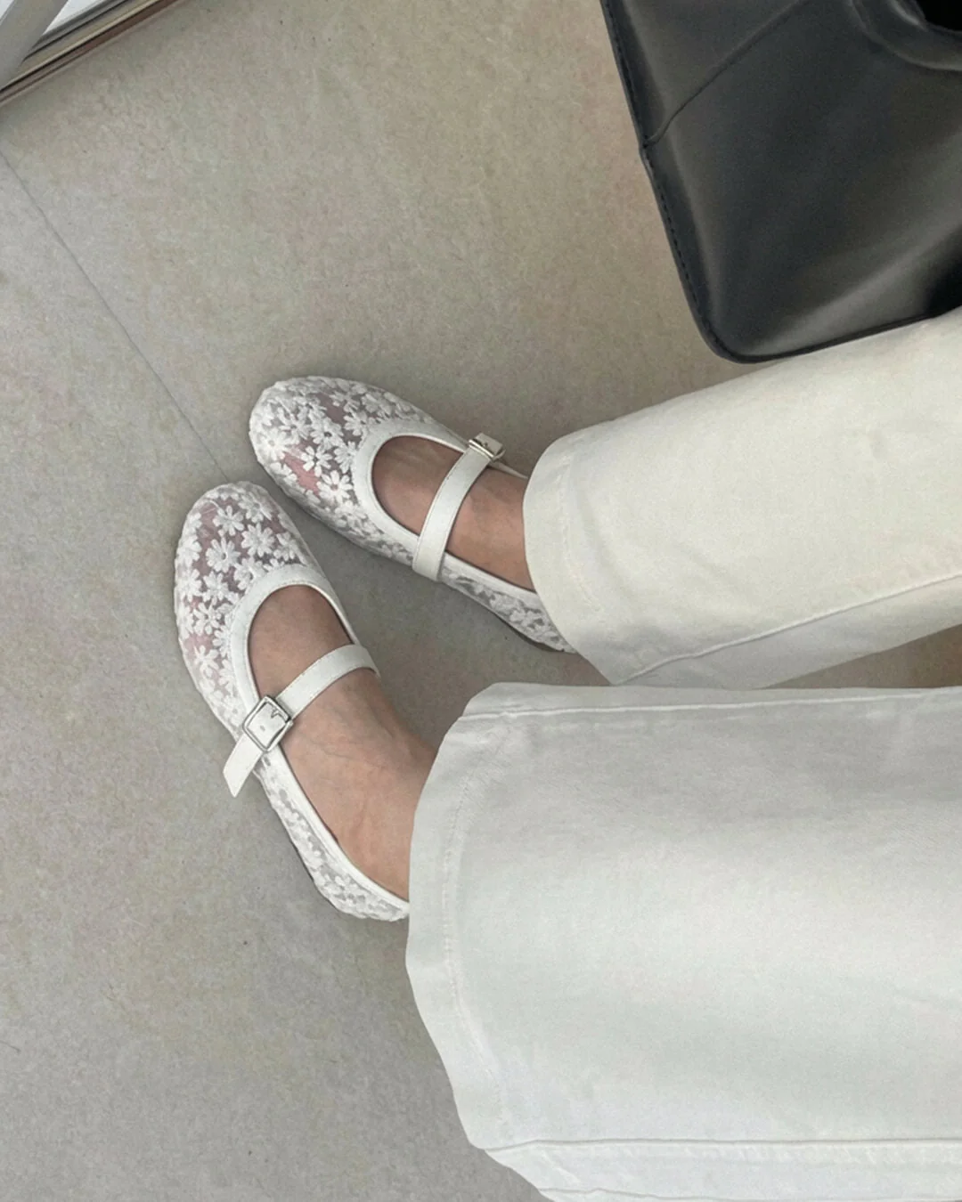 Helen Mesh Mary Jane Ballet Flats - Image 3