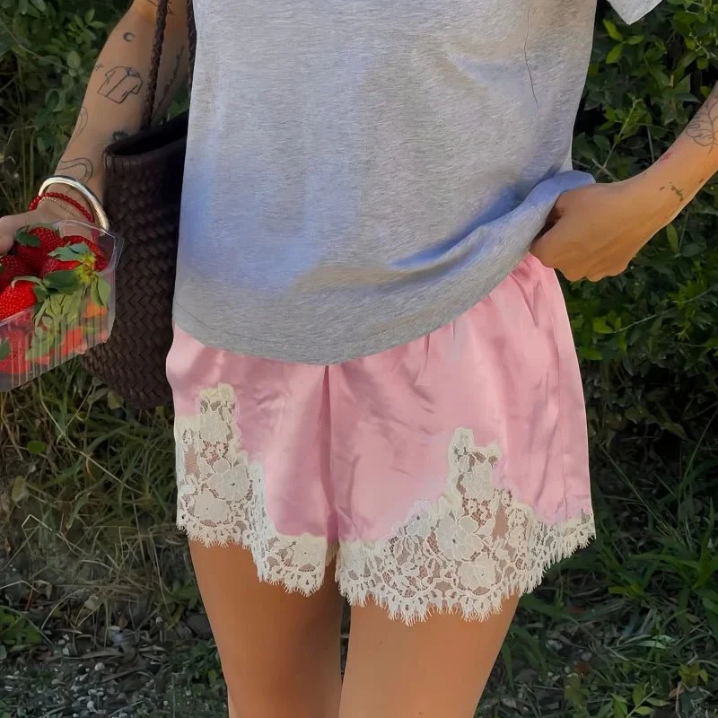 Janice Satin Lace Shorts - Image 10