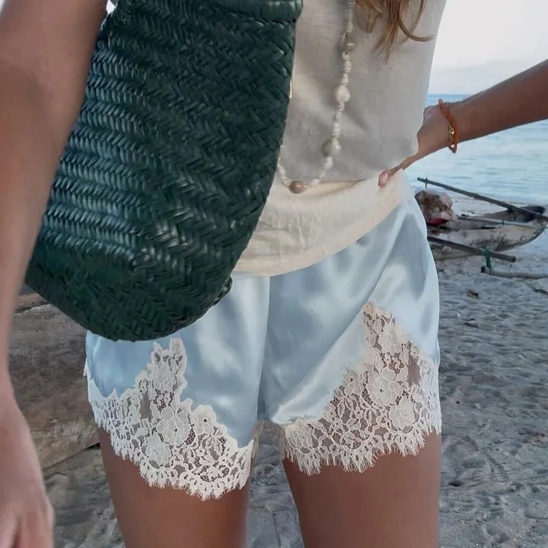 Janice Satin Lace Shorts - Image 8