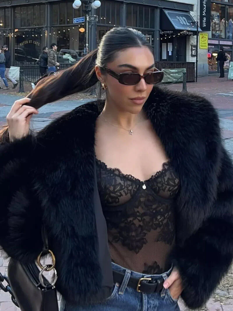 Jenna Faux Fur Coat - Image 7