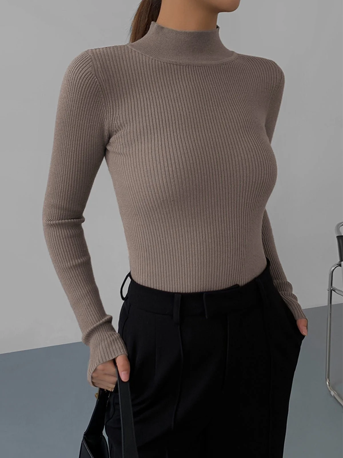 Jessa Rib Knit Long Sleeve Shirt - Image 3