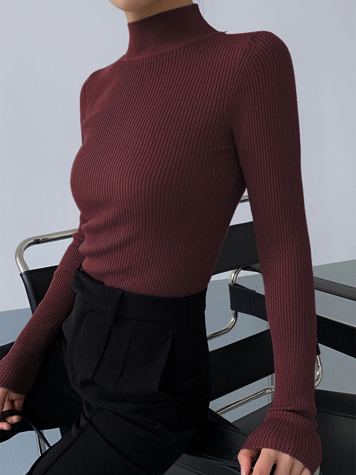 Jessa Rib Knit Long Sleeve Shirt - Image 4