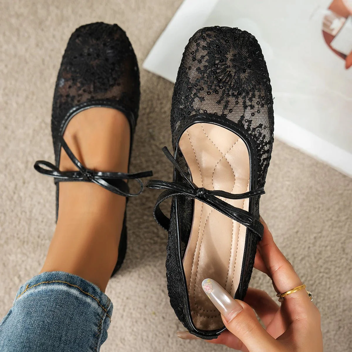 Joan Mesh Ballet Flats - Image 10