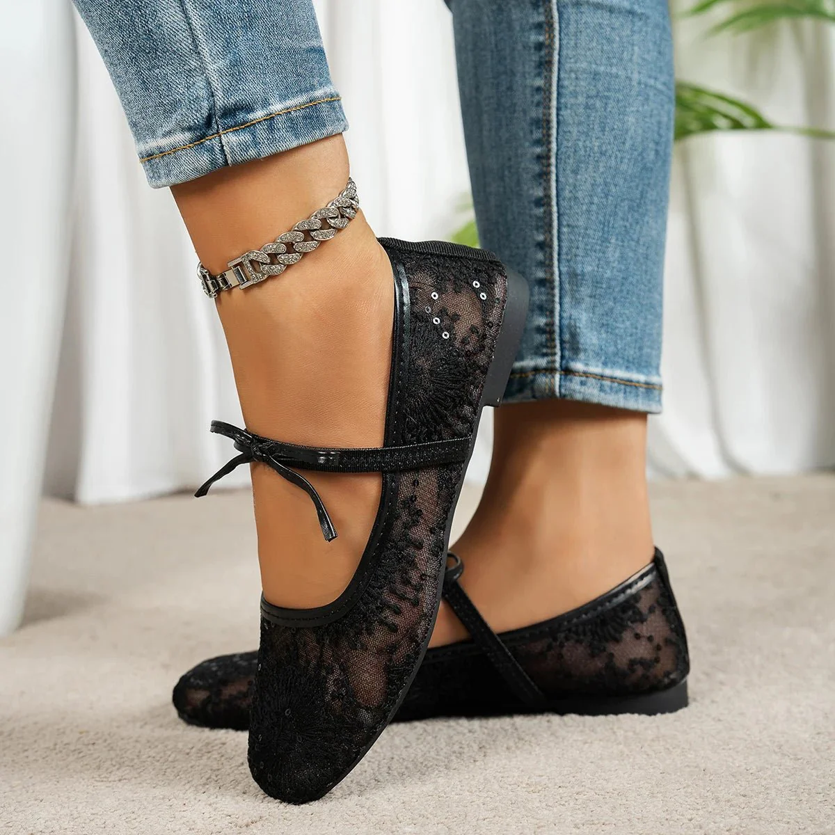 Joan Mesh Ballet Flats - Image 8