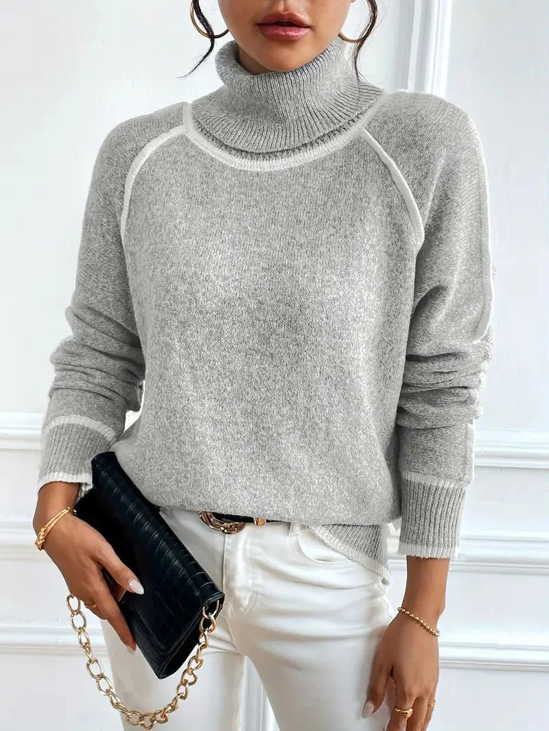 Juvy Contrasting Turtleneck Sweater - Image 4