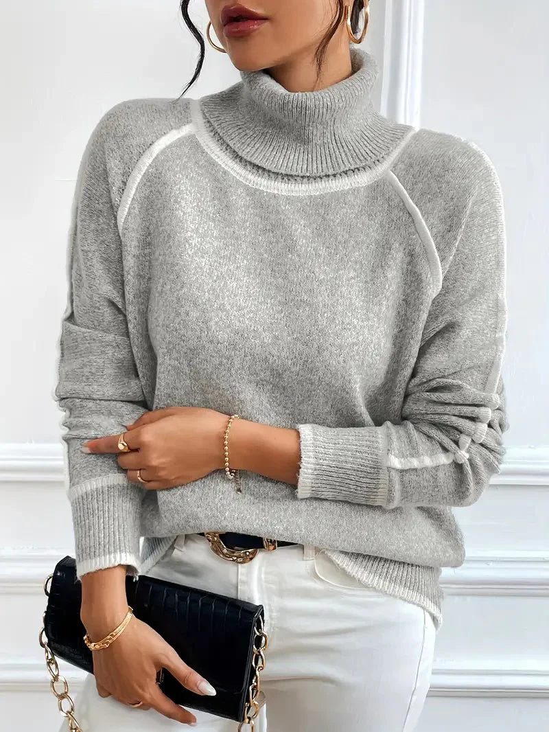 Juvy Contrasting Turtleneck Sweater - Image 5