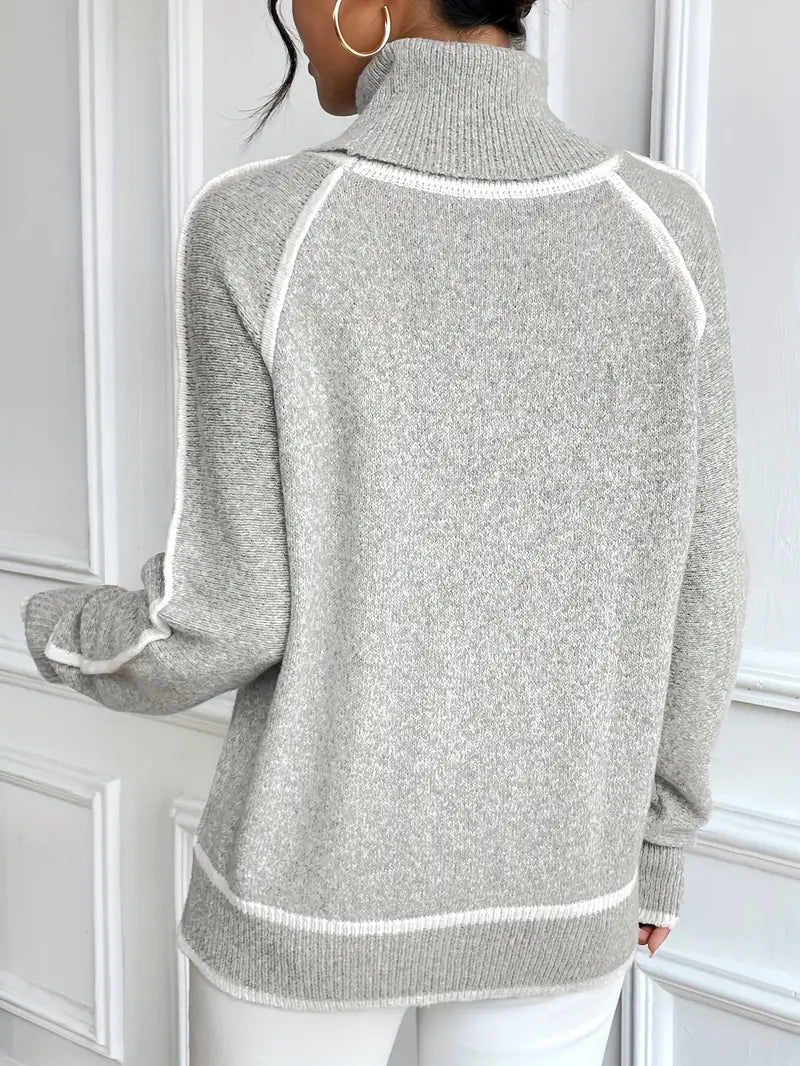 Juvy Contrasting Turtleneck Sweater - Image 6