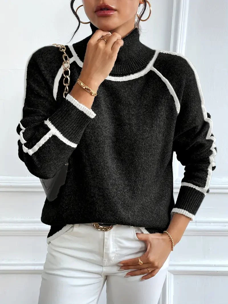 Juvy Contrasting Turtleneck Sweater - Image 7