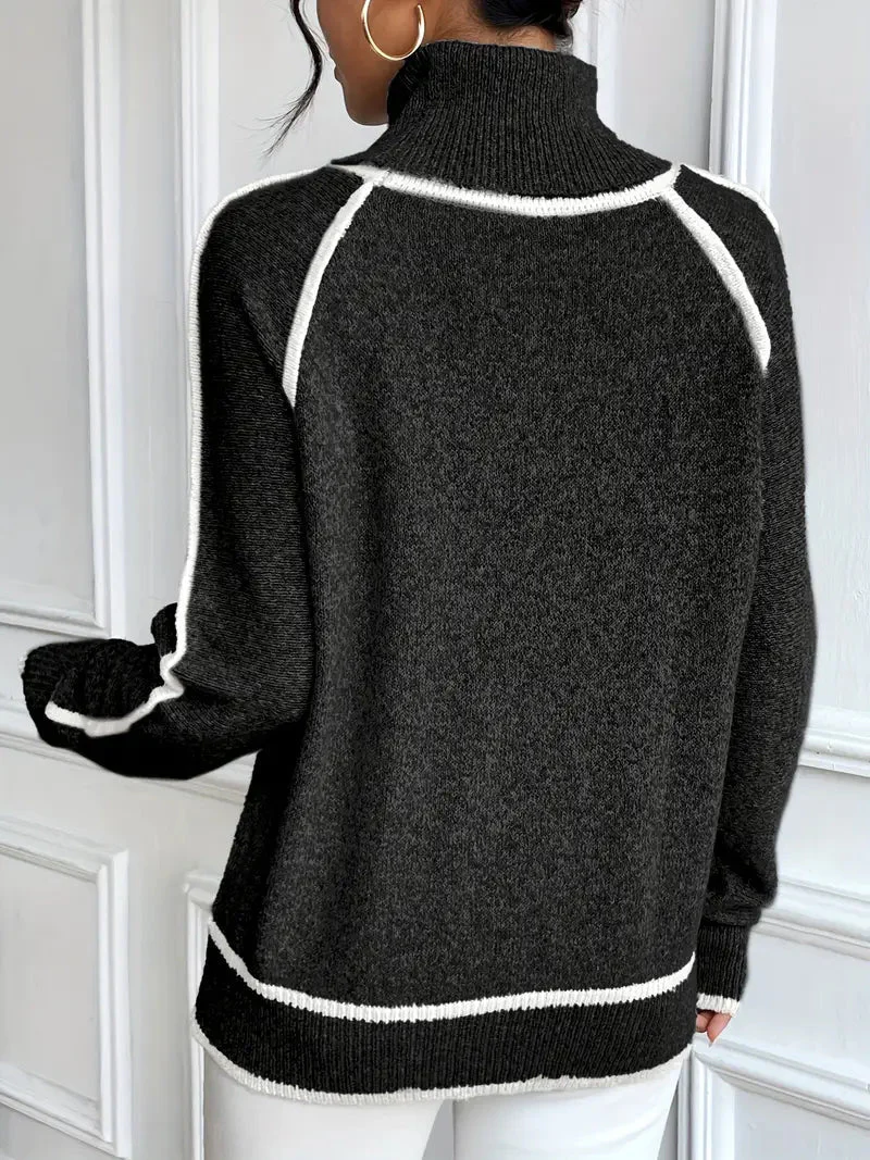 Juvy Contrasting Turtleneck Sweater - Image 8