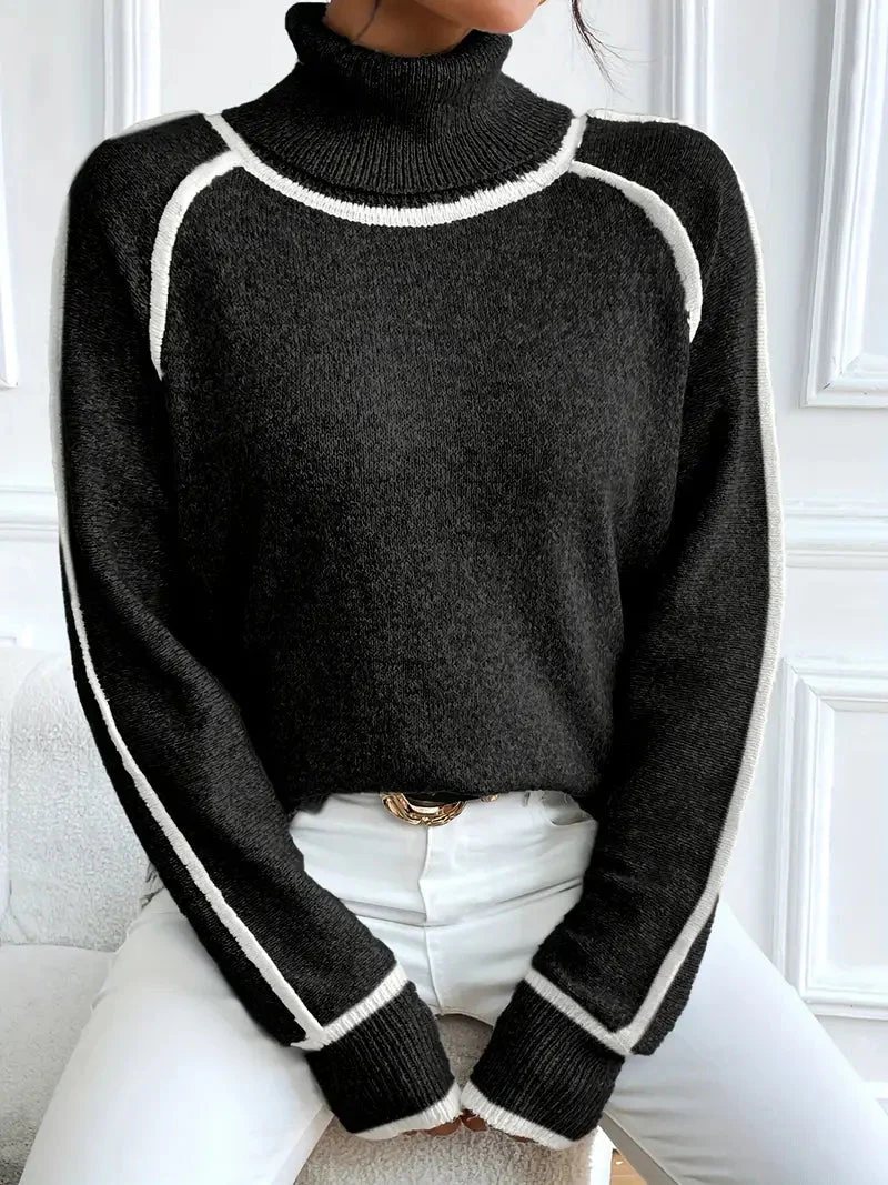 Juvy Contrasting Turtleneck Sweater - Image 9