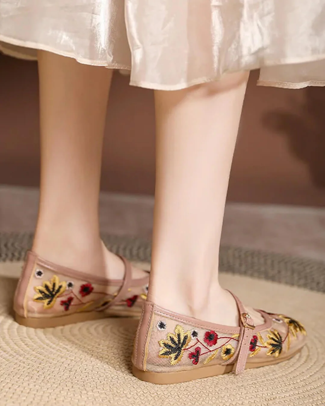 Leah Embroidered Ballet Flats - Image 4