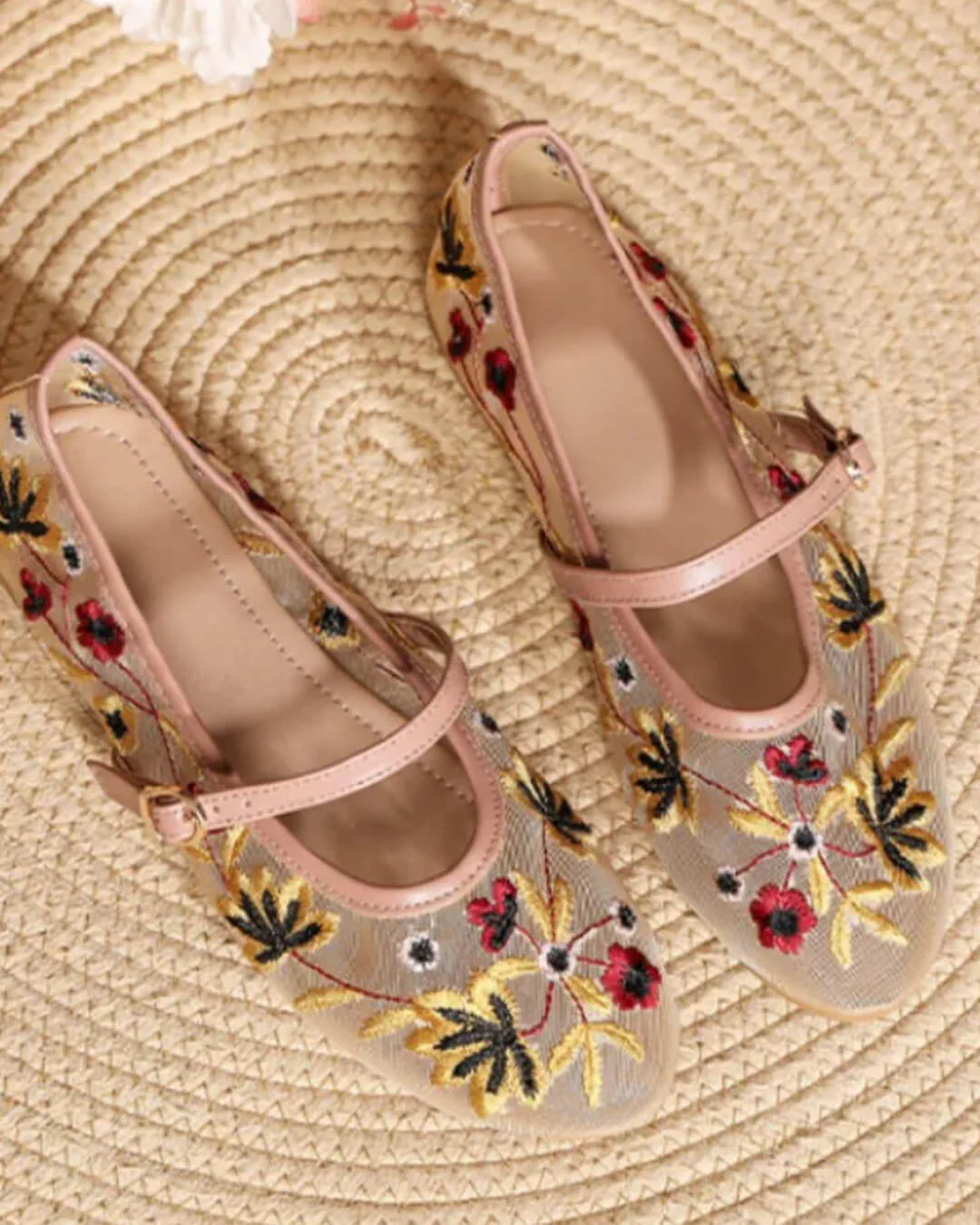 Leah Embroidered Ballet Flats - Image 5