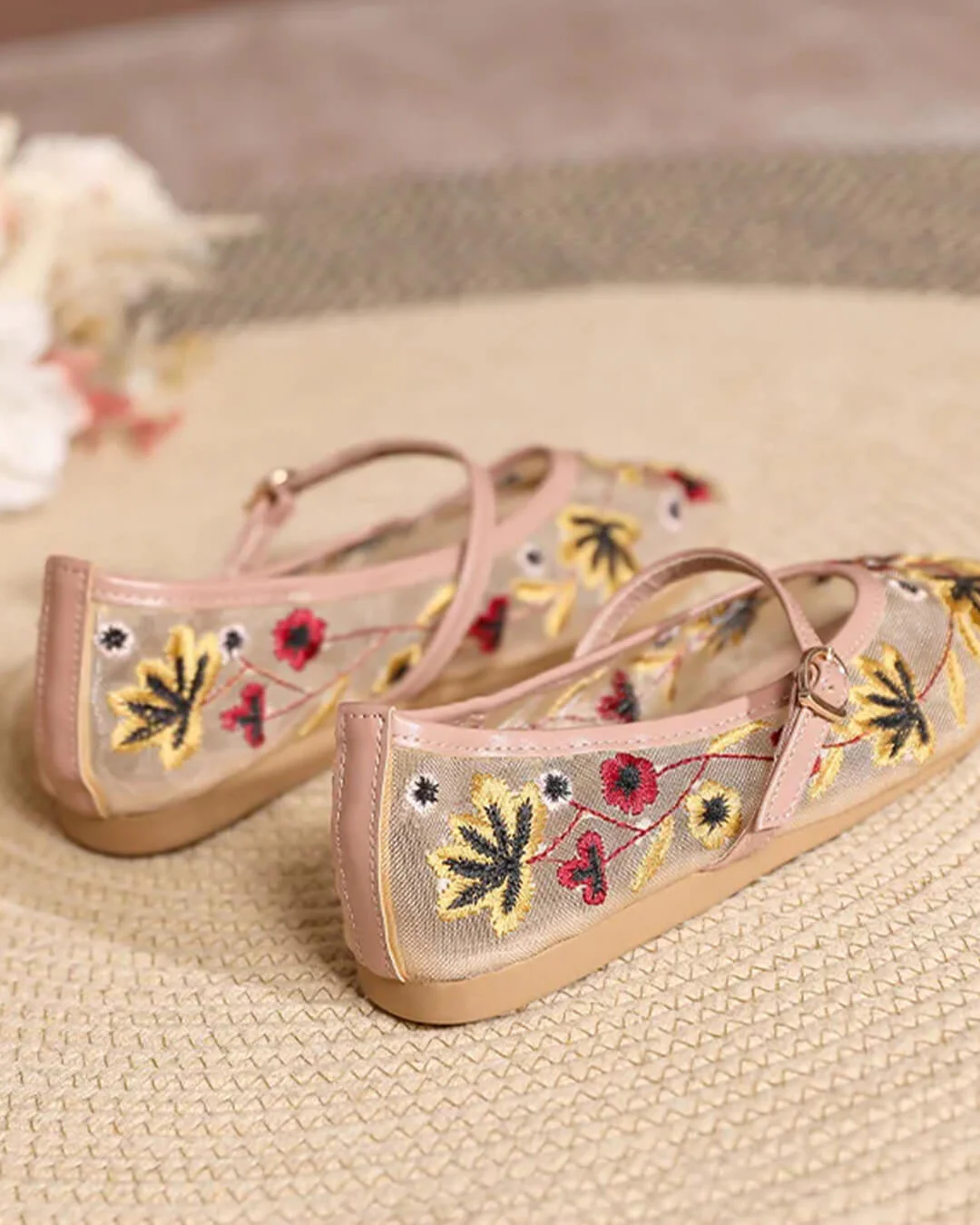 Leah Embroidered Ballet Flats - Image 6