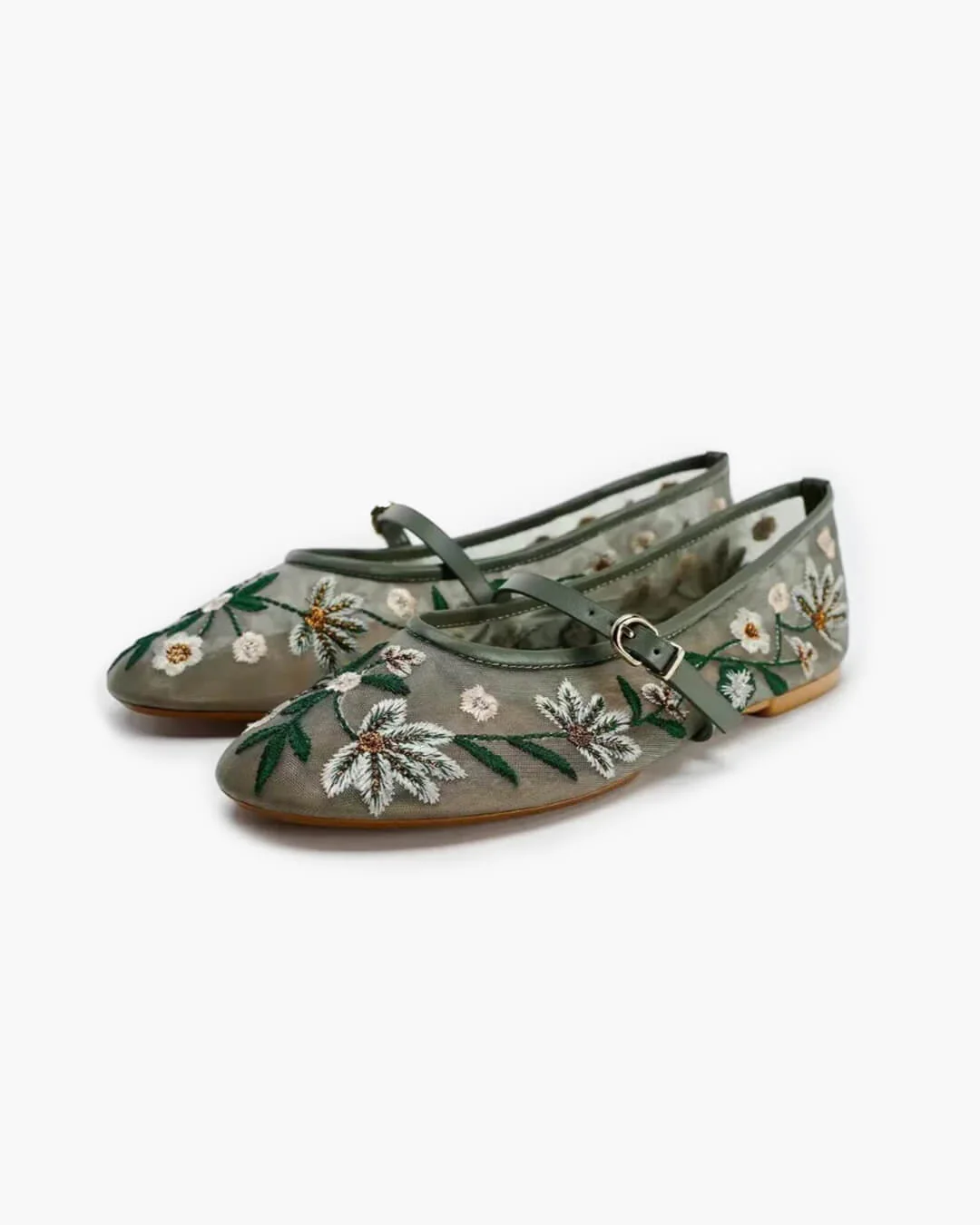 Leah Embroidered Ballet Flats - Image 7