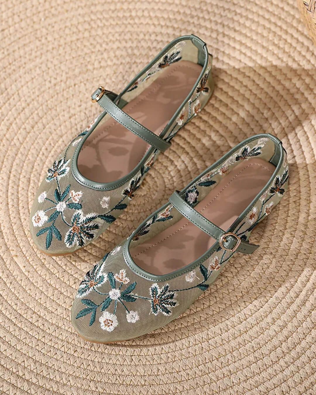 Leah Embroidered Ballet Flats - Image 8