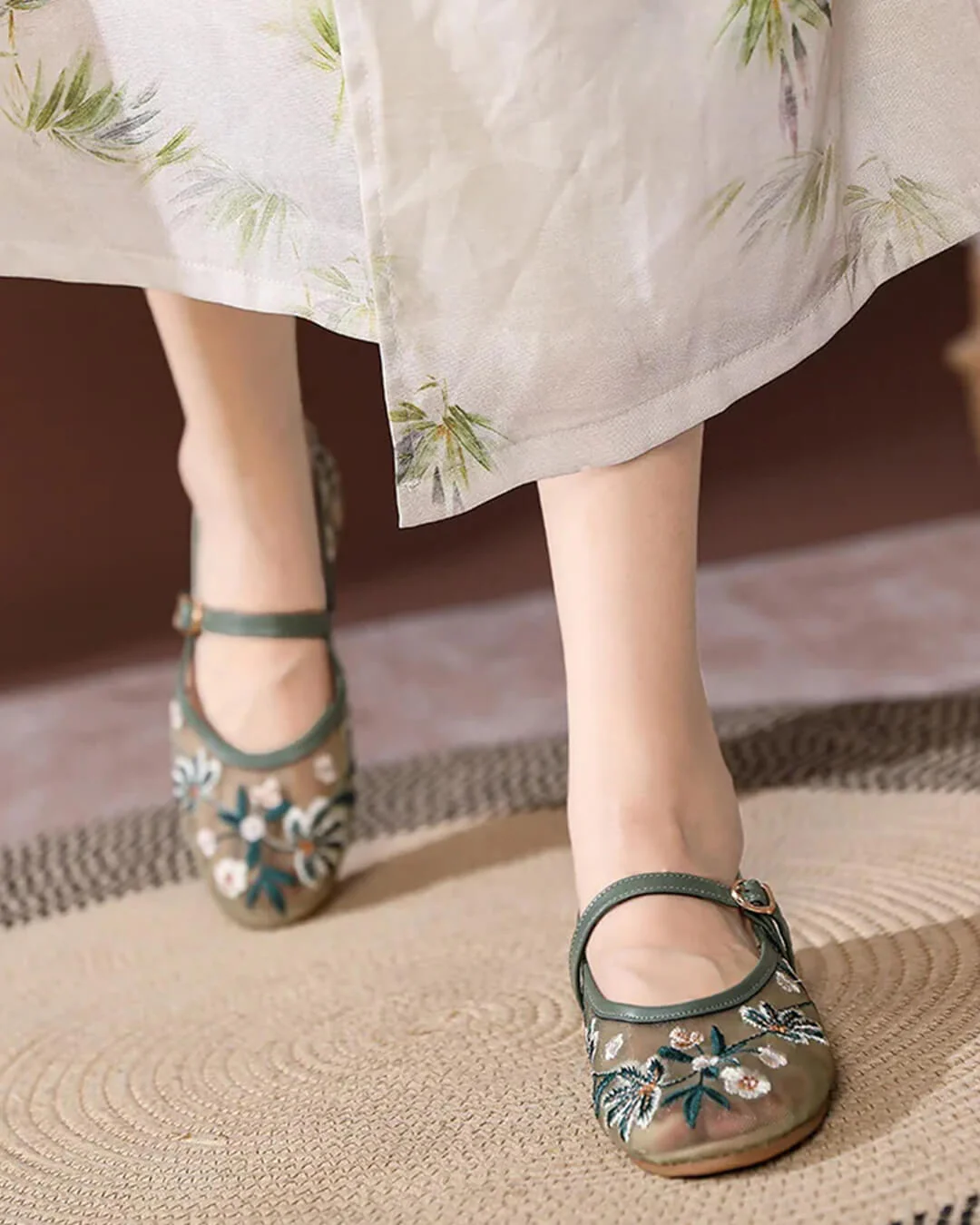 Leah Embroidered Ballet Flats - Image 9