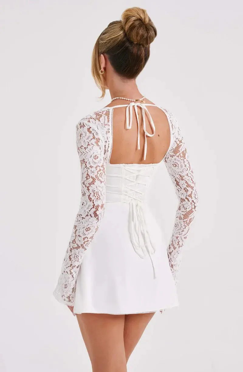 Louise mini dress with lace details - Image 11