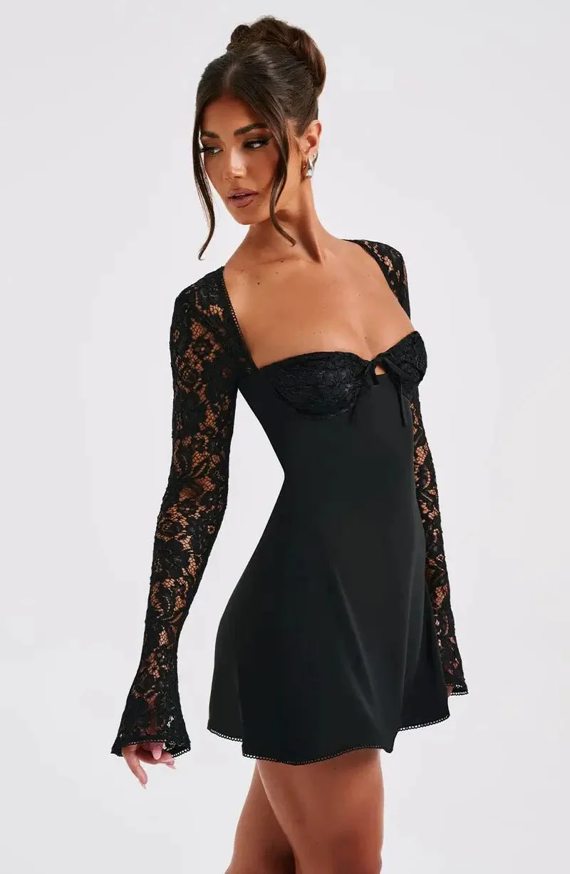 Louise mini dress with lace details - Image 7