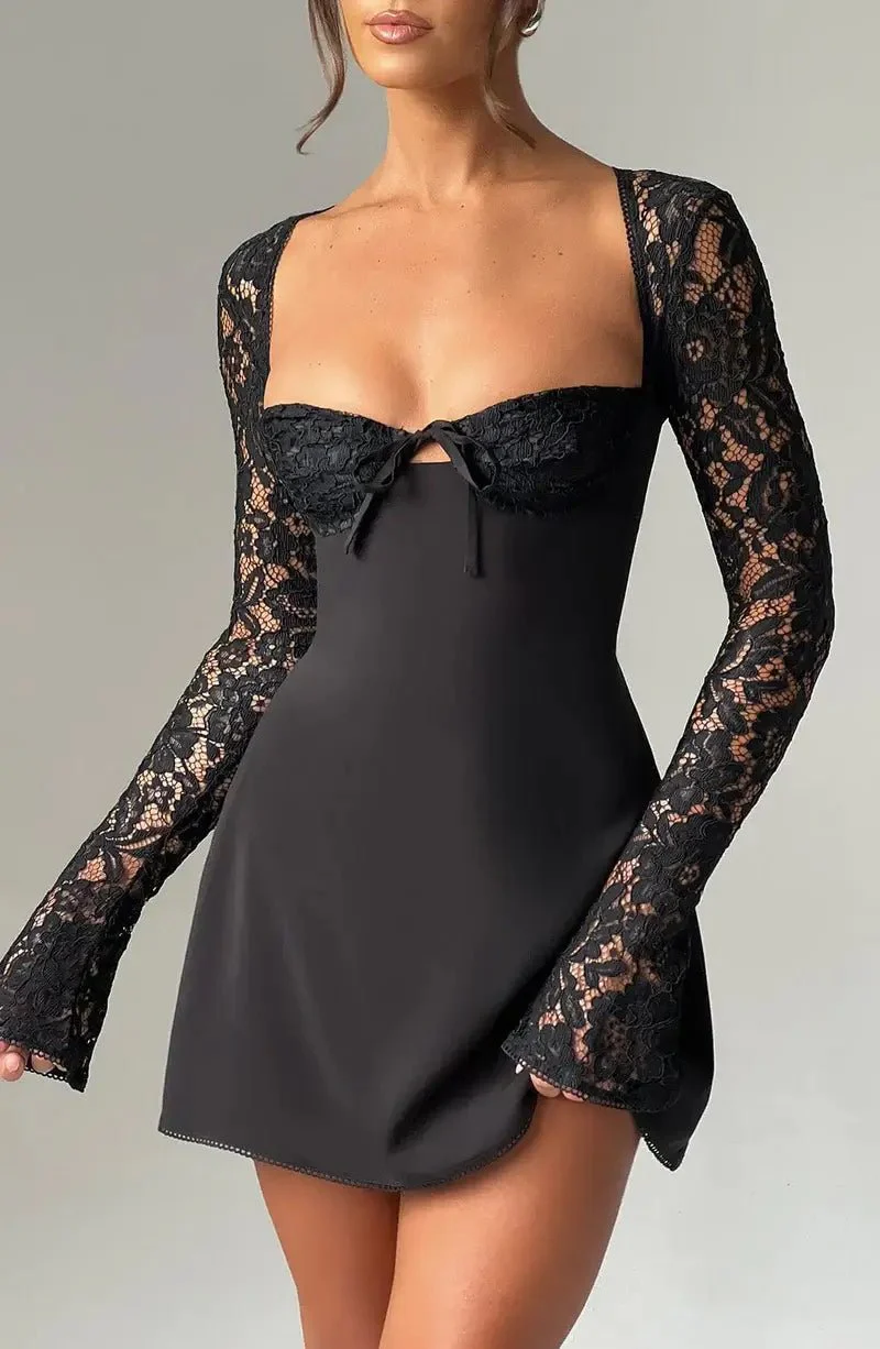 Louise mini dress with lace details - Image 9