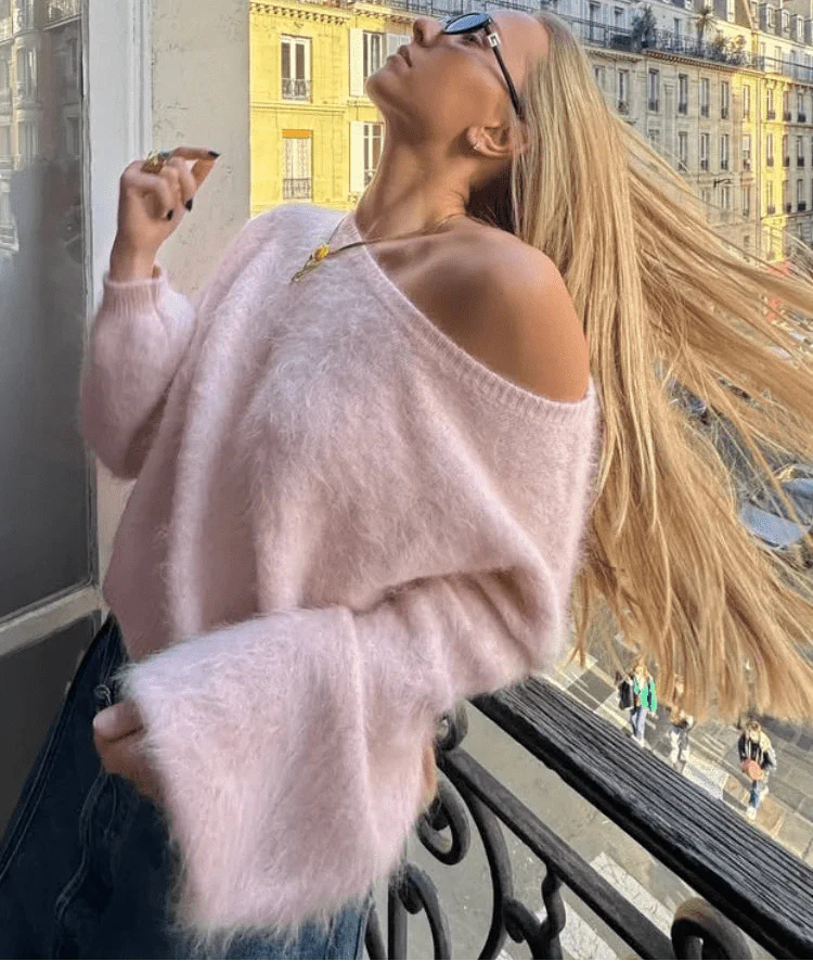 Meryl Off-Shoulder Mohair Sweater - Image 3