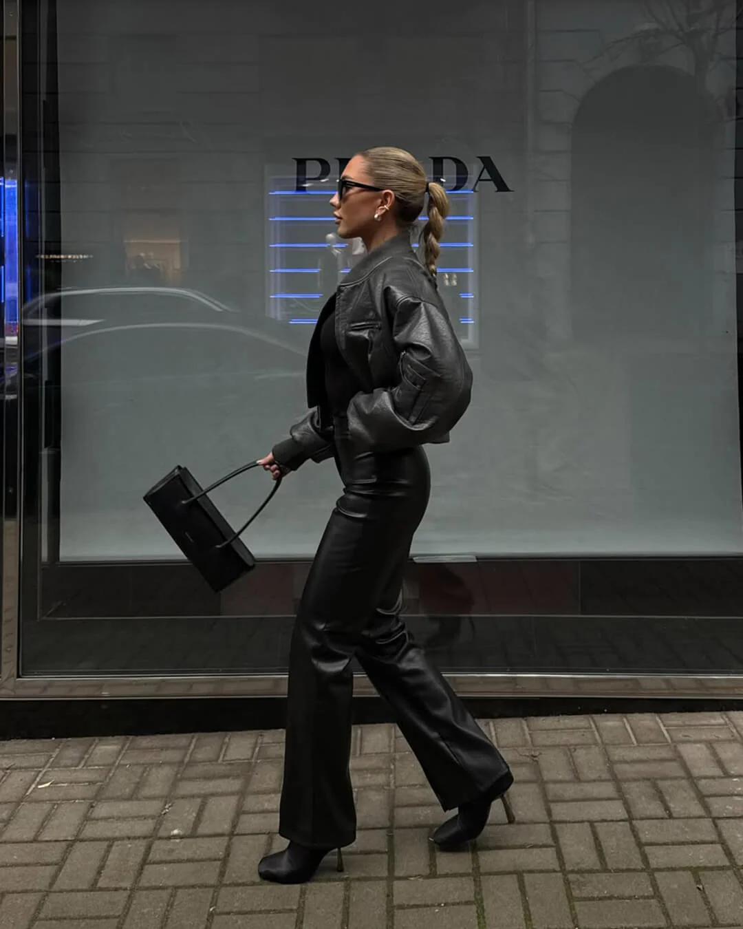 Michelle Faux Leather Flare Pants - Image 5