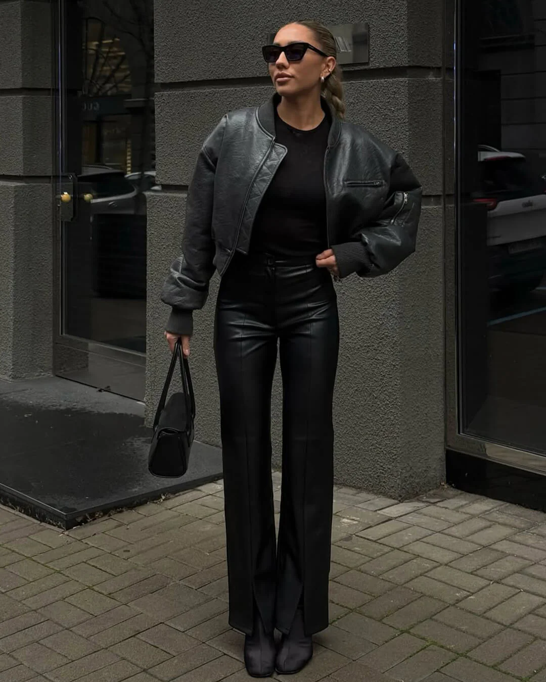 Michelle Faux Leather Flare Pants - Image 6