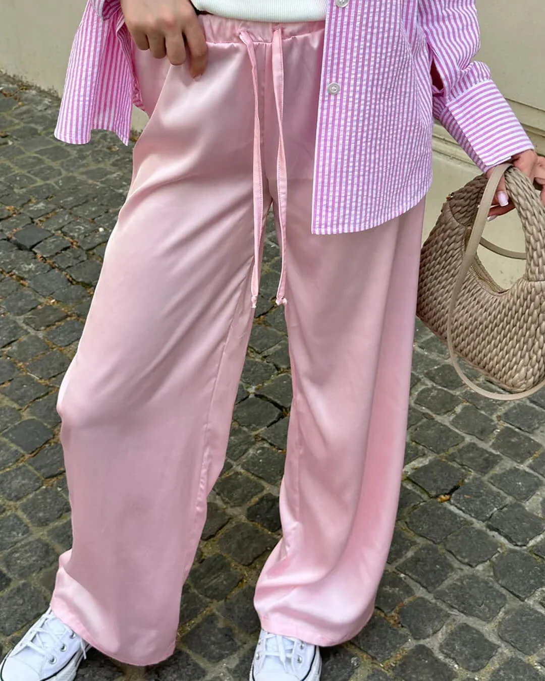 Norma High Waist Satin Wide Leg Trousers - Image 10