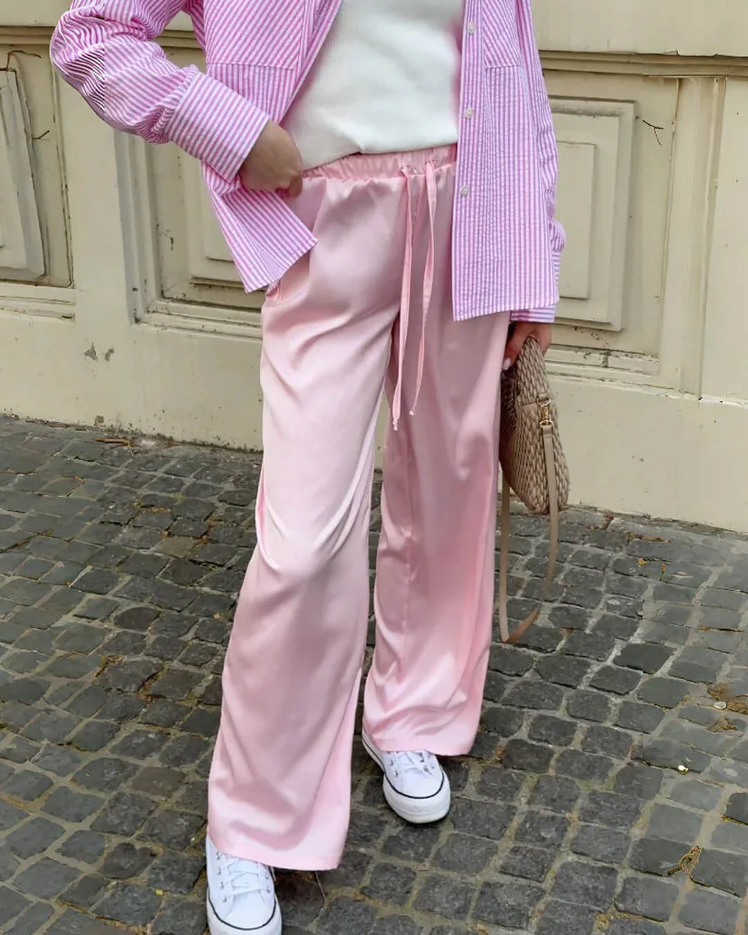 Norma High Waist Satin Wide Leg Trousers - Image 9