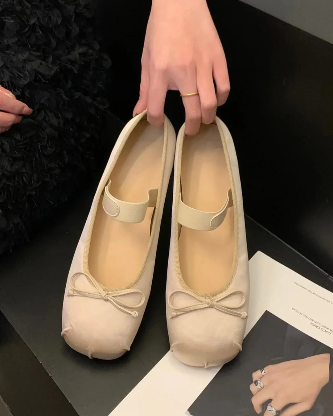 Pamela Bowtie Satin Ballet Flats - Image 10