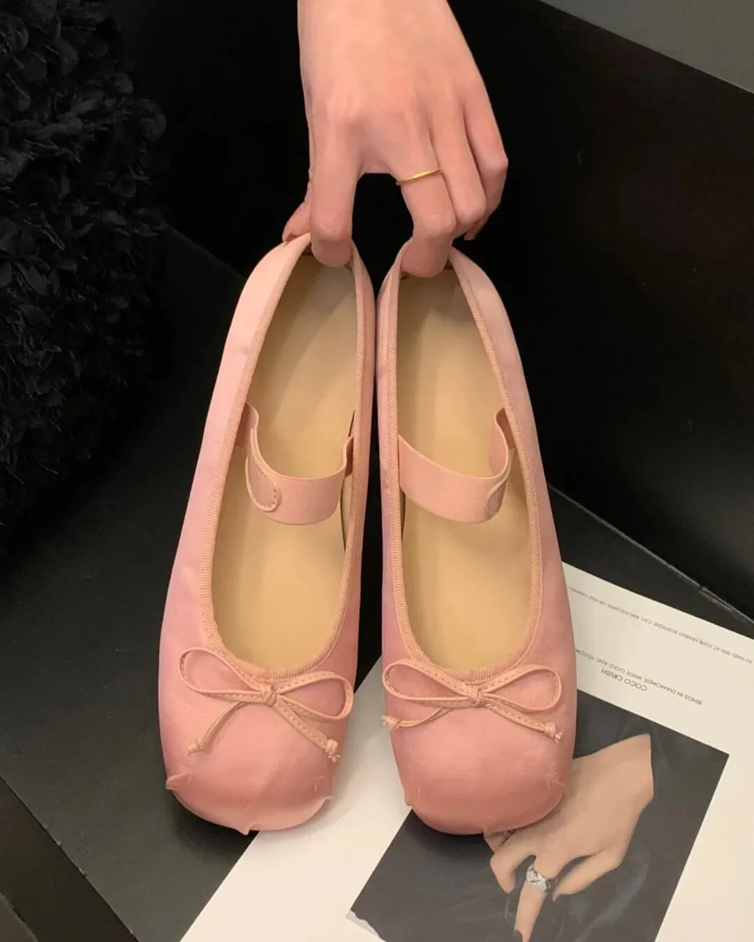 Pamela Bowtie Satin Ballet Flats - Image 3