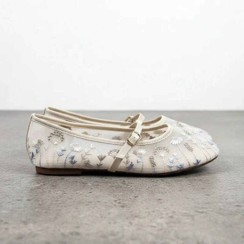 Priscilla Embroidered Ballet Flats - Image 3